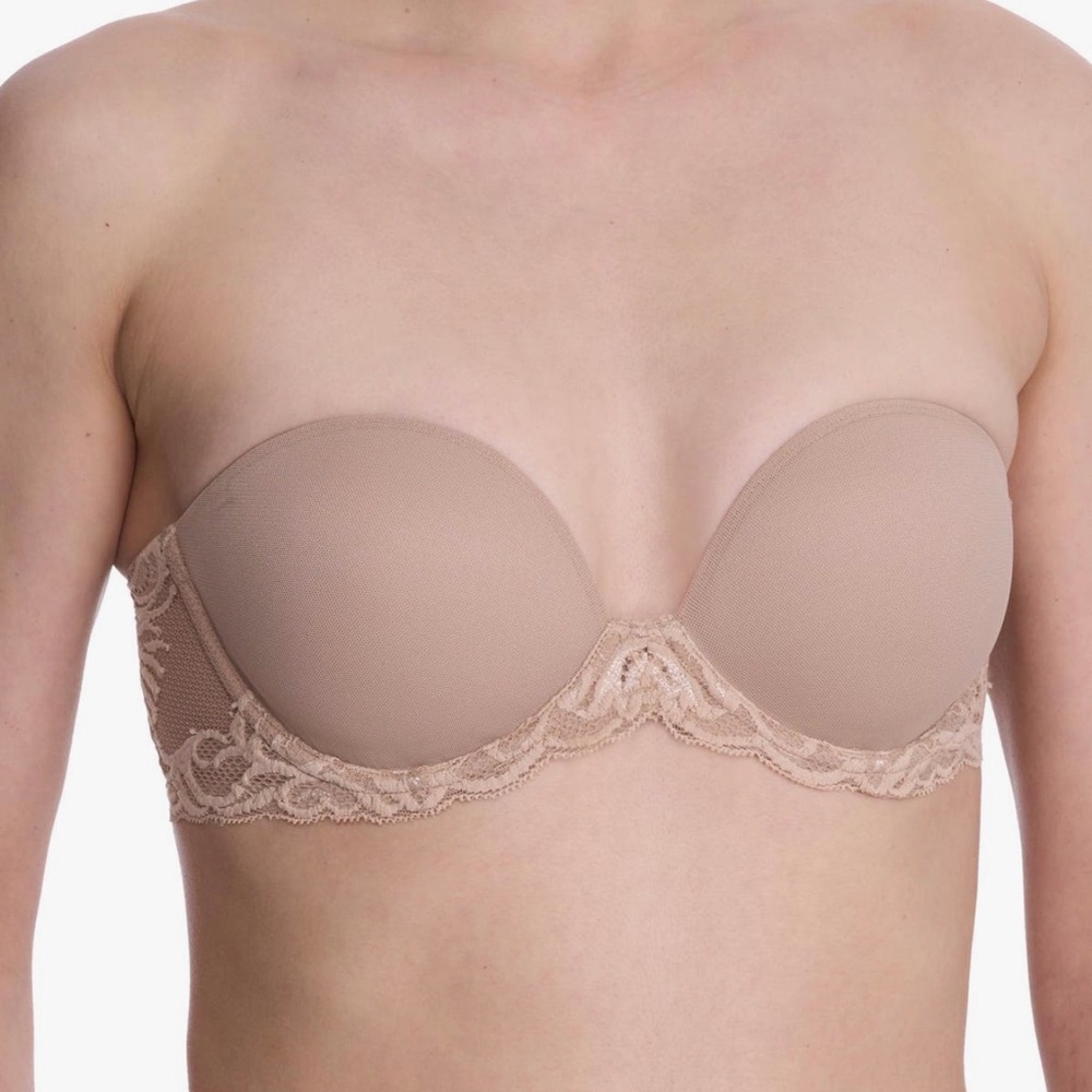 Natori Feathers Lace Plunge strapless bra | Cafe | 32C